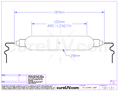 UV Curing Lamp - Ushio Metal Halide UV Lamp MHL-17