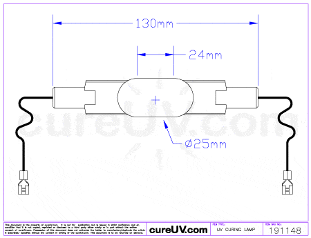 UV Curing Lamp - Ushio MHL-1007 Metal Halide UV Lamp