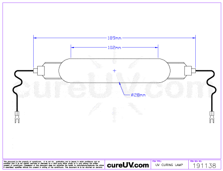 UV Curing Lamp - Ushio MHL-170LR Metal Halide UV Lamp