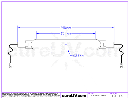 UV Curing Lamp - Ushio MHL-280L Metal Halide UV Lamp