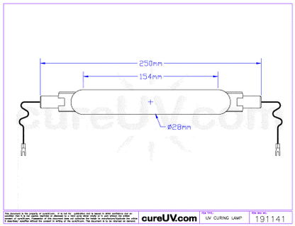 UV Curing Lamp - Ushio MHL-280L Metal Halide UV Lamp