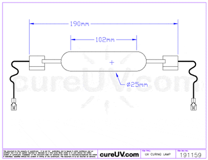 UV Curing Lamp - Ushio MHL-3027S Metal Halide UV Lamp