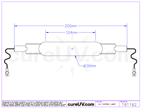 UV Curing Lamp - Ushio MHL-4010 Metal Halide UV Lamp