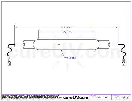 UV Curing Lamp - Ushio MHL-5020 Metal Halide UV Lamp