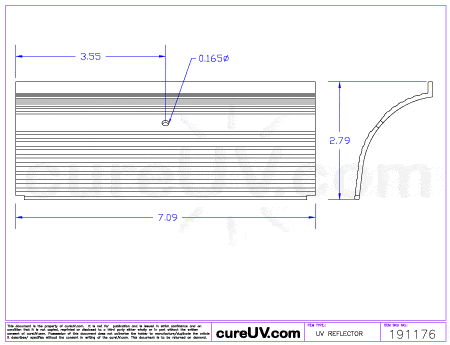 UV Curing Lamp - UViterno Mono-Jumbo Part # 8015 UV Curing Lamp And Reflector Kit