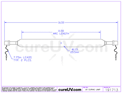 UV Curing Lamp - UViterno Part # 0602590 UV Curing Lamp Bulb