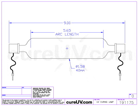 UV Curing Lamp - UViterno Part # 8015 UV Curing Lamp Bulb