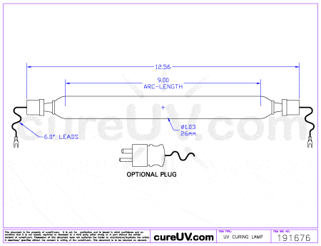 UV Curing Lamp - VUTEk GS3200 45078276 UV Curing Lamp Bulb