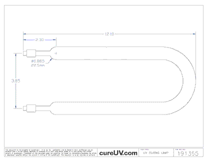 UV Curing Lamp - Webtron Part # SE3800 UV Curing Lamp Bulb