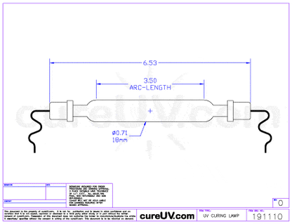 UV Curing Lamp - Zund UVjet 215 VZero 085A UV Curing Lamp Bulb