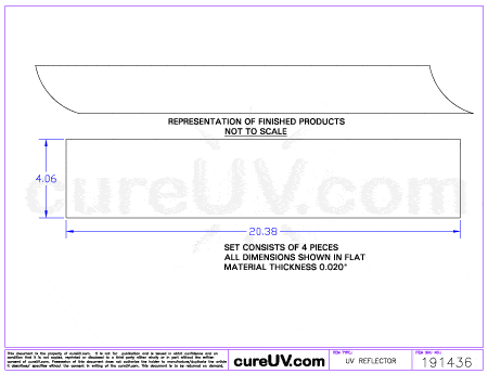 UV Curing - M&R Part # 1036000A UV Curing Reflector Liner