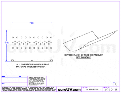 UV Curing - MetalBox Part # MB426 UV Curing Reflector Liner - 50mm Focal Point