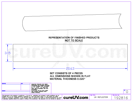 UV Curing - SPDI Total-Cure Part # UVR/6440 UV Curing Reflector Liners