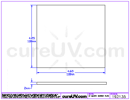 UV Quartz Plate - Gandinnovations Jeti 1224 UV Quartz Plate