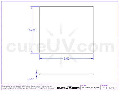 UV Quartz Plate - VUTEk PressVu 200 Replacement UV Quartz Hot Mirror - IR Blocker